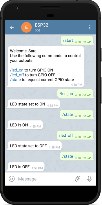 Control ESP32 ESP8266 Outputs Telegram
