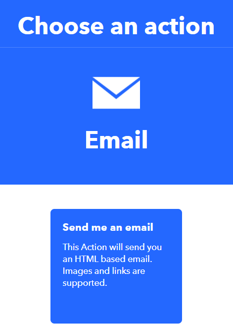 IFTTT Create your applet choose an action