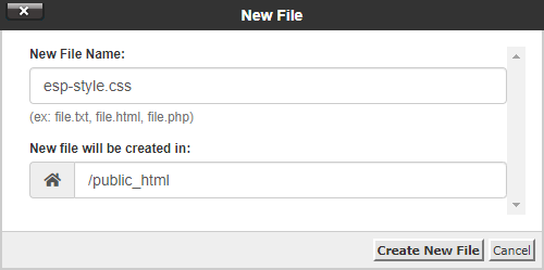 Create esp style CSS file