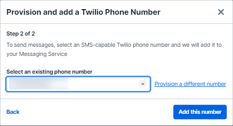 Twilio add phone number