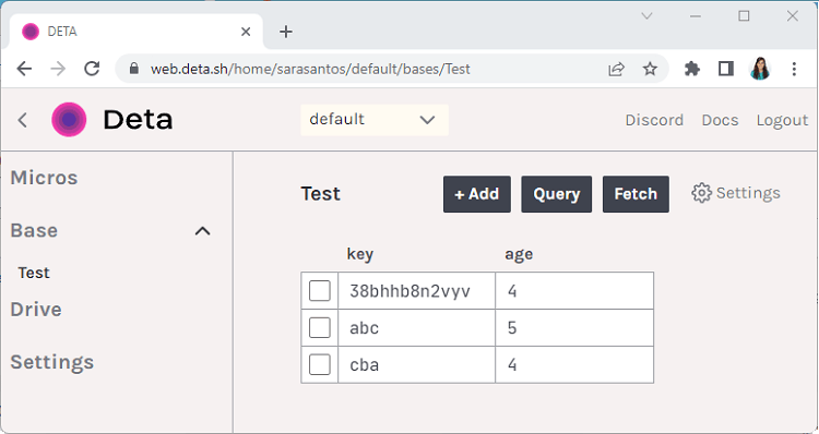 deta base with ESP32 UI demonstration