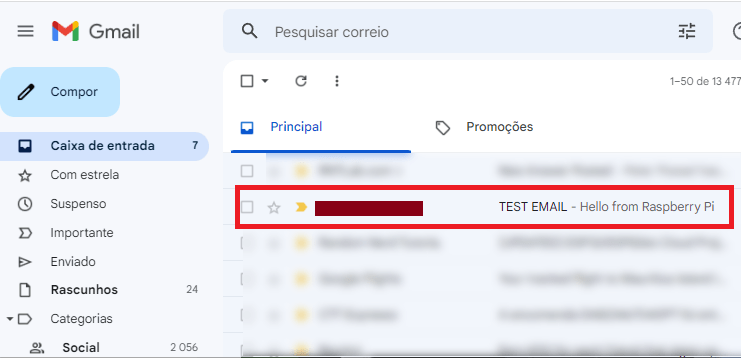 Receive Email from Raspberry Pi