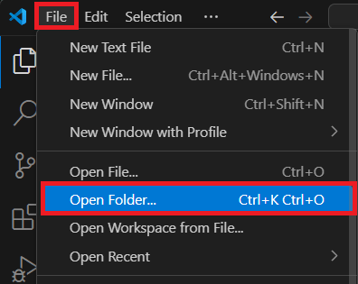 ESP-IDF ESP32 Open Project Folder VS Code File Menu