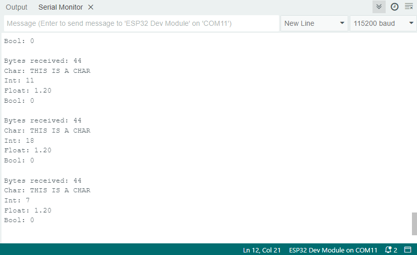 ESP-NOW ESP32 Receiver Message Print Arduino IDE Demonstration