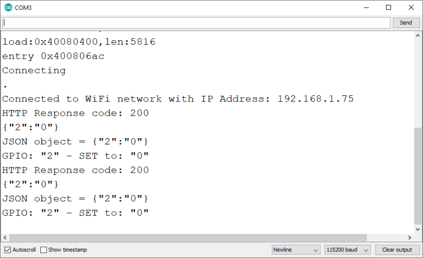 ESP32 Arduino IDE Serial Monitor Example