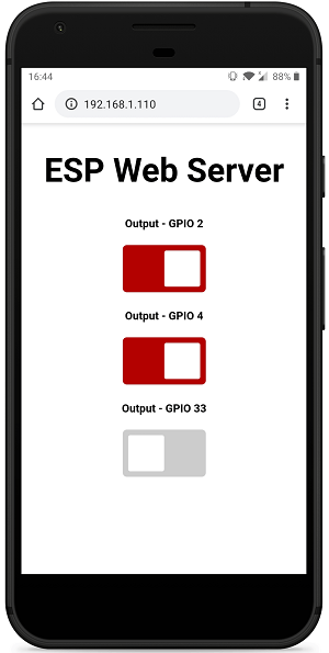 ESP32 Async Web Server Control Outputs with Arduino IDE mobile responsive web page