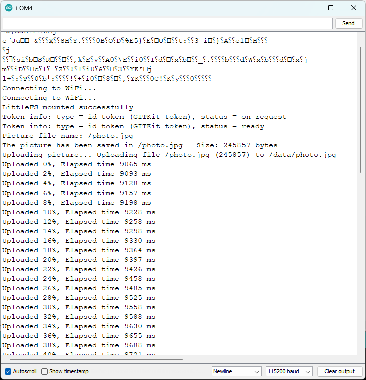 ESP32-CAM Upload Picture to Firebase Serial Monitor