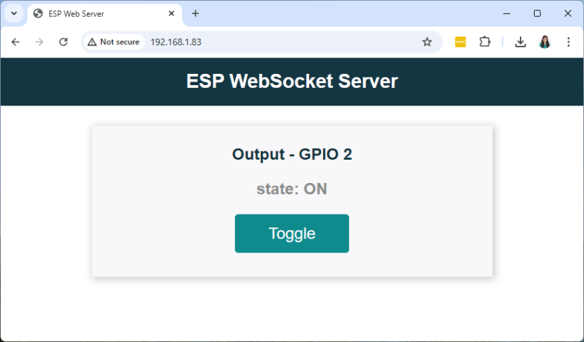 ESP32 Websocket server - control outputs