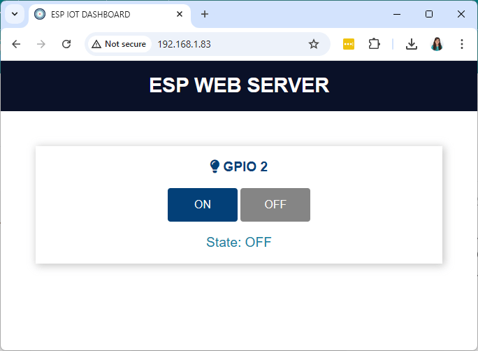 ESP32 Web Server Control LED with Two Buttons with OTA capabilities