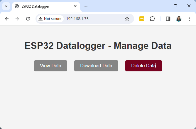 ESP32 Datalogger - Manage Data Web Server