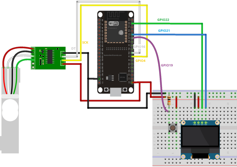 ESP32 Digital Scale Schematic Diagram
