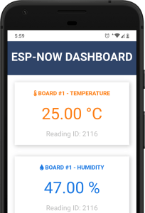 ESP32 ESP-NOW Web Server Sensor Dashboard Mobile Responsive