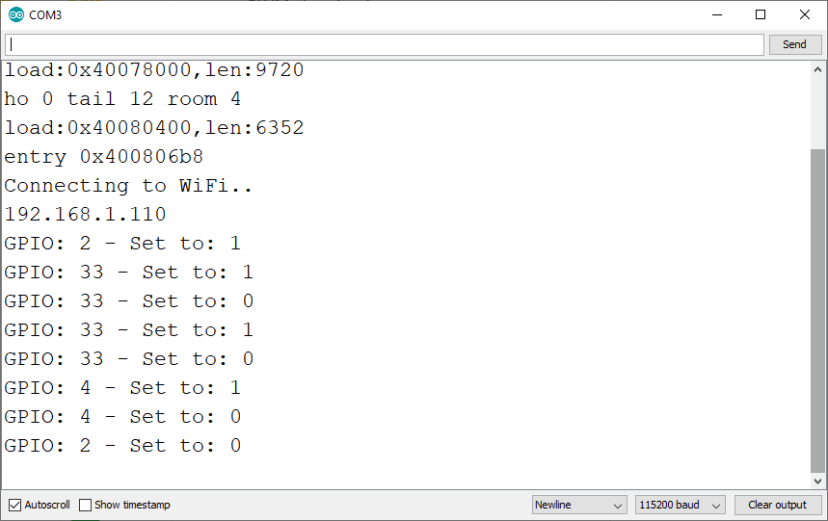 ESP32 Async Web Server Control Outputs demonstration mobile