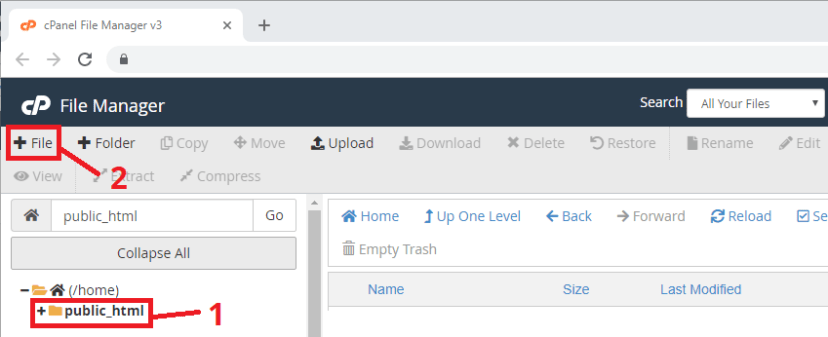 ESP32 ESP8266 CPanel Create New PHP File using File Manager