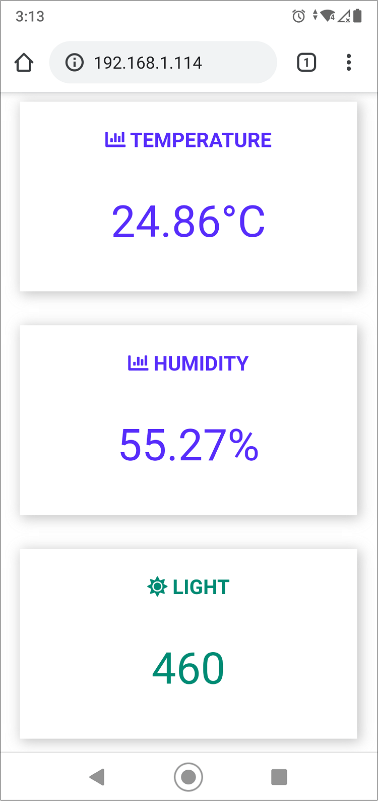 ESP32 IoT Dashboard Web Server Display Sensor Readings