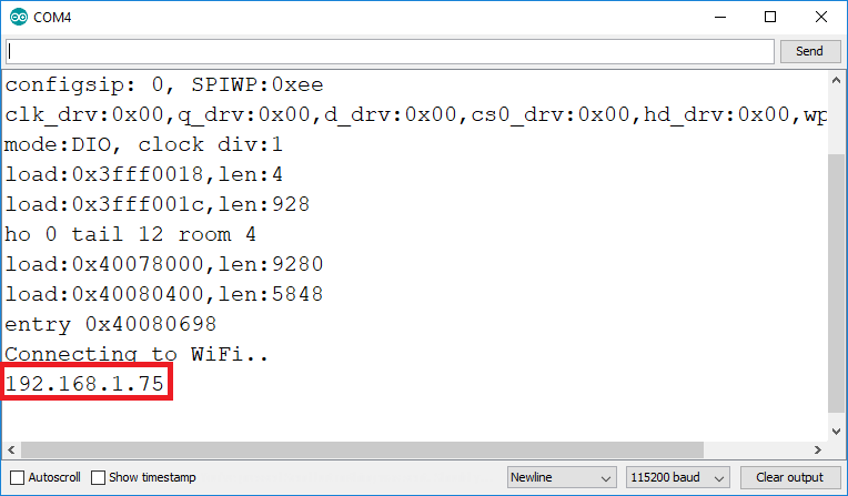 ESP32 IP Address Serial Monitor Arduino IDE