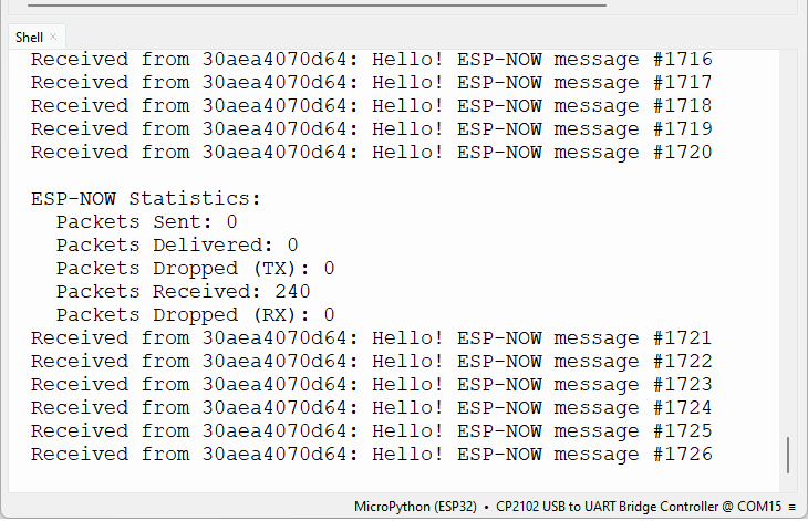 ESP32 with MicroPython ESP-NOW Receiver
