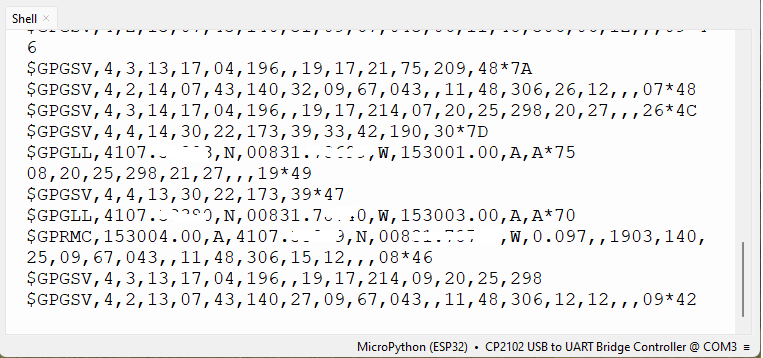 ESP32 with NEO-6M GPS Read Raw Data