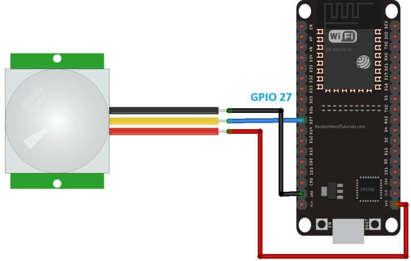 ESP32 PIR Motion Sensor Wiring Diagram