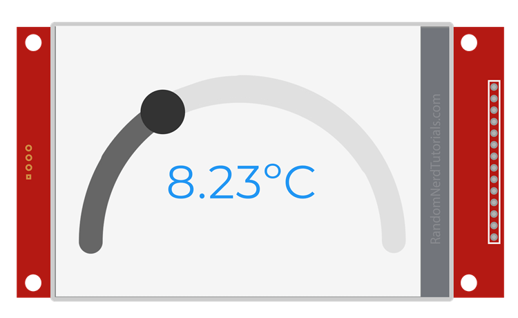 ESP32 TFT Touchscreen DS18B20 Demonstration Temperature Min