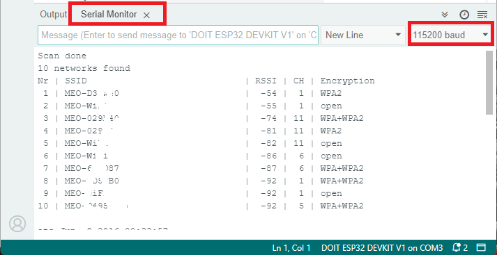 ESP32 WiFiScan Example Demonstration
