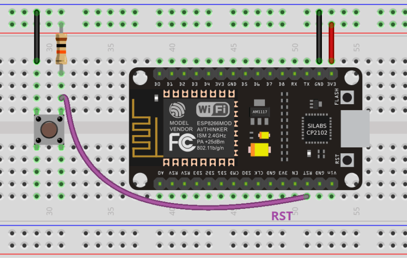 MicroPython ESP8266 NodeMCU External Wake Up deep sleep Circuit schematic