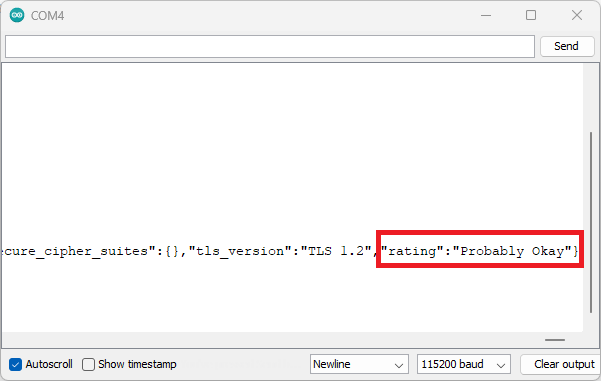 ESP8266 HTTPS example demonstration serial monitor