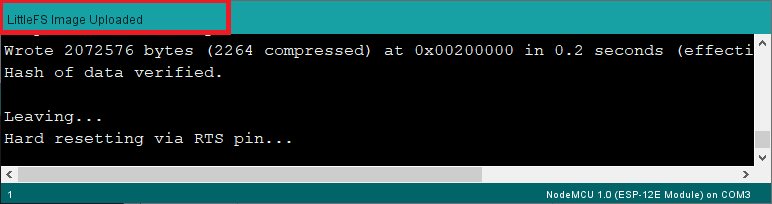 ESP8266 LittleFS Image Uploaded Success