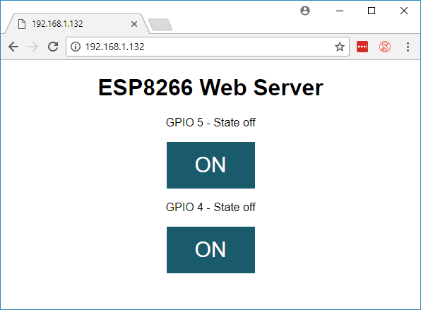 ESP8266 NodeMCU Web Server LED Control GPIOs Arduino IDE