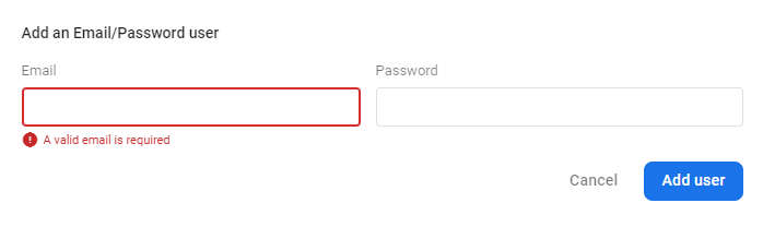 Firebase Add New User Email and Password Console