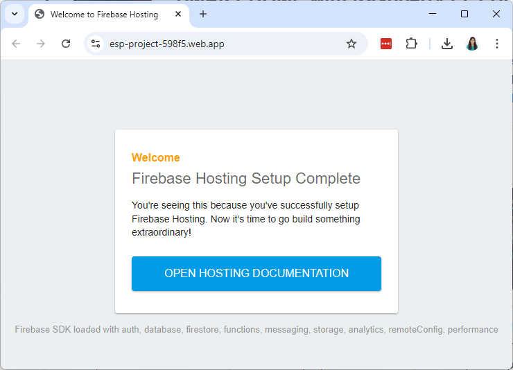 Firebase Hosting Setup Complete