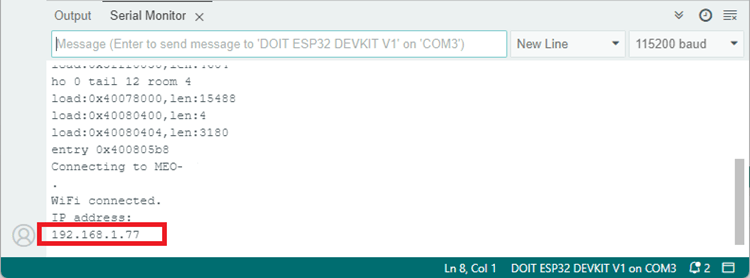 Getting the ESP32 IP Address on Serial Monitor