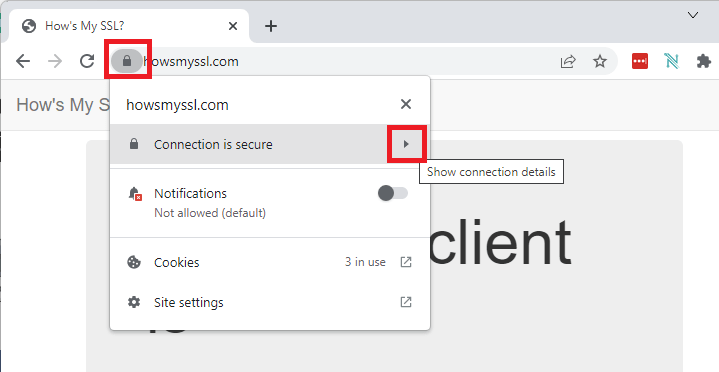 Google chrome website certificate ssl