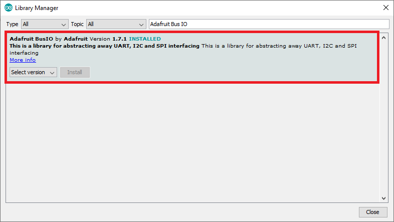 Install Adafruit Bus IO Library Arduino IDE