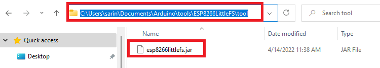 install LittleFS filesystem plugin ESP8266 folder structure
