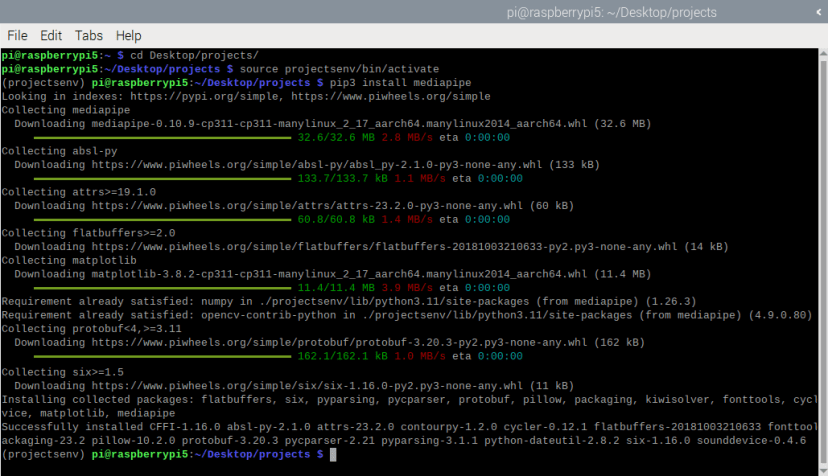 Installing MediaPipe on Raspberry Pi pip3 virtual environment