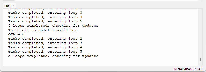 MicroPython Shell OTA update example