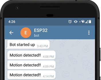 ESP32 ESP8266 Motion Detected Telegram Notification