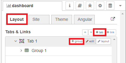 Node-RED dashboard create tabs and groups