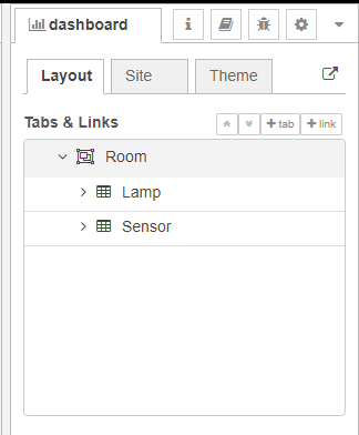 Node-RED Dashboard layout example