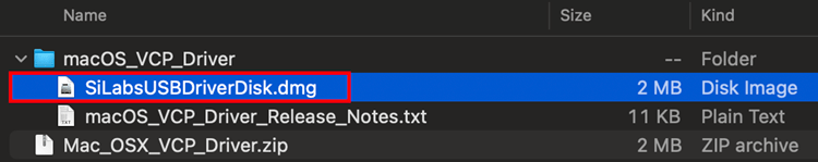 Open the Installation file for CP210x USB to UART Bridge Drivers Mac OS X computer