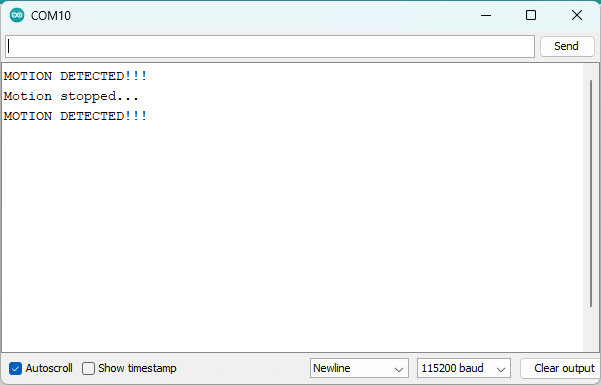 Detect Motion Raspberry Pi Pico Arduino IDE