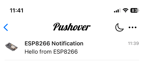 ESP8266 Notification Pushover App