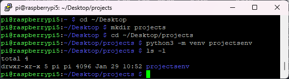 create python3 virtual environment for Raspberry Pi Projects