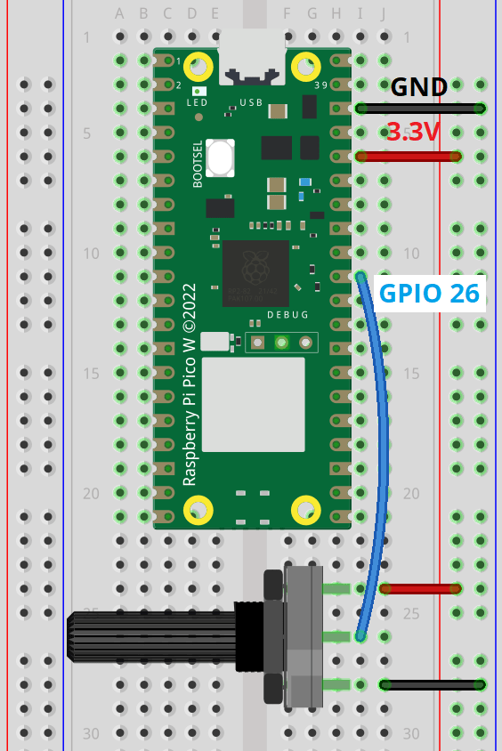 raspberry pi pico potentiometer schematic diagram fritzing