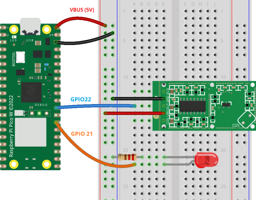 Connecting the the RCWL-0516 Microwave Radar Proximity Sensor to the Raspberry Pi Pico