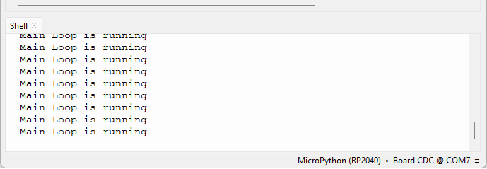 RPi Pico main loop running on Thonny IDE