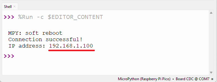 Raspberry Pi Pico Set Static IP address