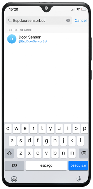 Telegram searching for ESP32 bot