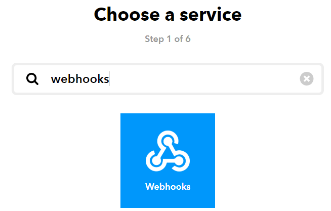 Select webhooks services IFTTT.com